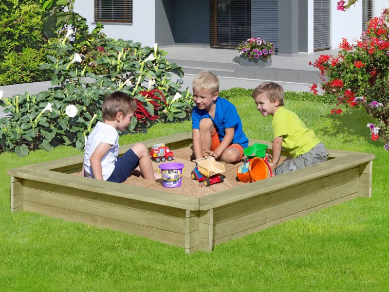 Sandkasten mit Abdeckung zu Spielhaus Mia