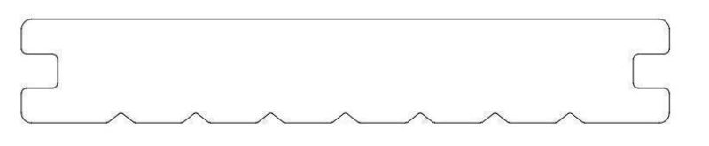 Terrassendielen Naturfaser - NFC, Terradura Kombiprofil - Massivprofil, 1-seitig Fuxprofil - 1-seitig genutet, Granitgrau - Rückseite fleckig
