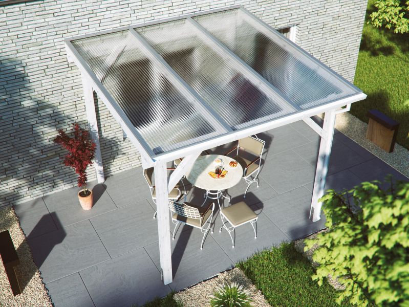 Terrassenüberdachung zum selber bauen - Polycarbonat Stegplatte Klar